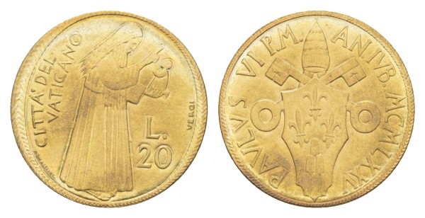 Ватикан, 20 лир 1976 год