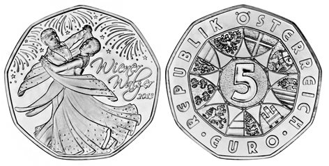 Австрия, 5 евро 2013 год, Венский вальс