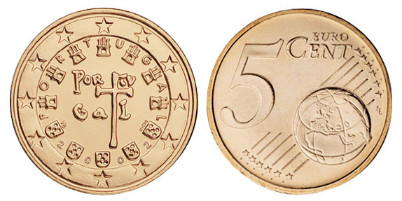 Португалия, 5 центов 2002 (UNC, медь)