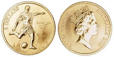 Австралия, 5 долларов 2000 год, XXVII Олимпийские игры в Сиднее, Футбол