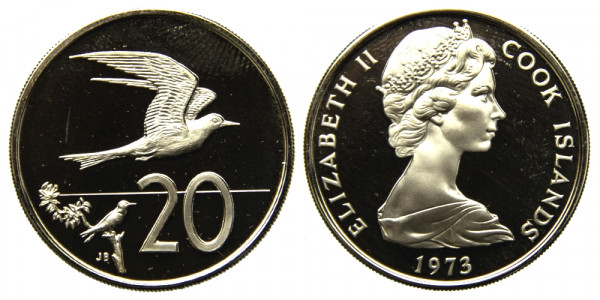 Острова Кука, 20 центов 1973 год