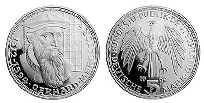 Германия, 5 марок 1969 год, Герхард Меркатор, ПРУФ