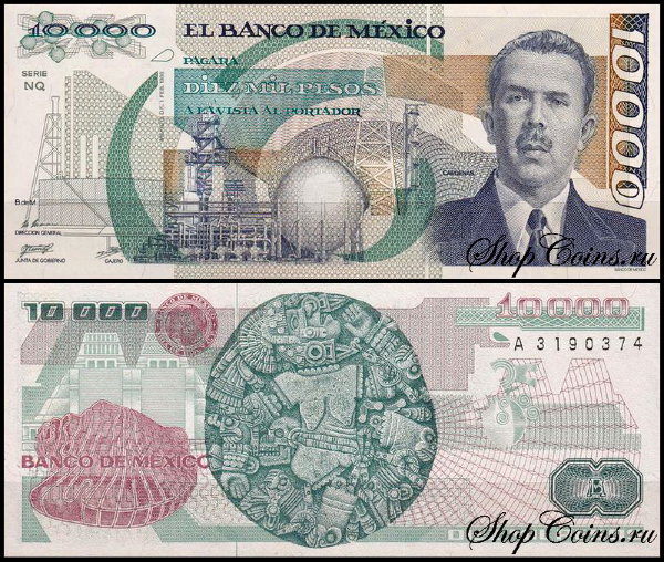 Мексика 10000 песо 1987-1991 (UNC Pick 90)