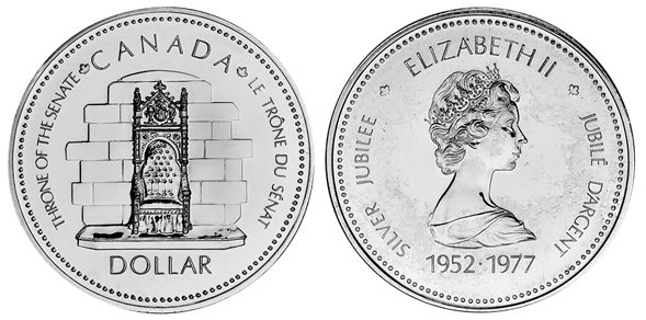 Канада, 1 доллар 1977 год, 25 лет правления Елизаветы II