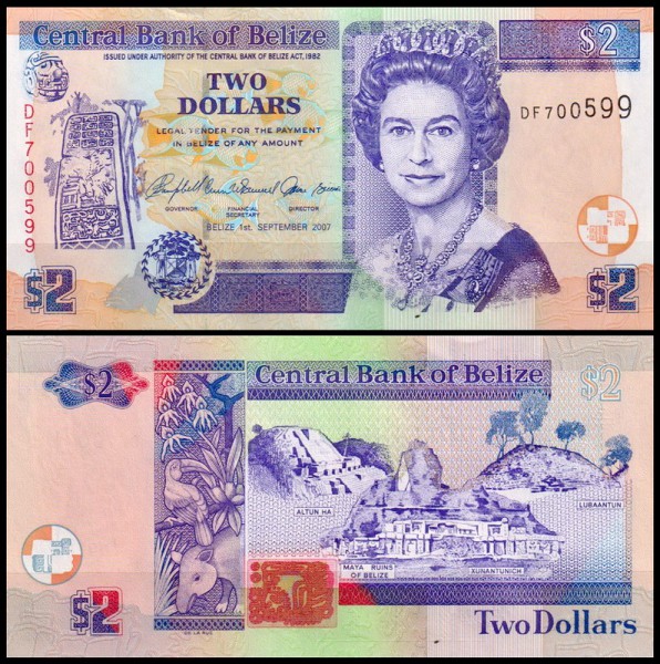 Белиз 2 долларa 2007 (UNC Pick 66c)
