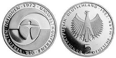 Германия, 5 марок 1982 год, Экологическая конференция ООН, ПРУФ