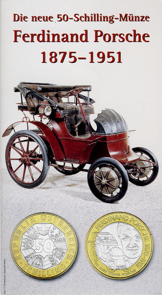 Австрия, 50 шиллингов 2000 год, Фердинанд Порше, Буклет
