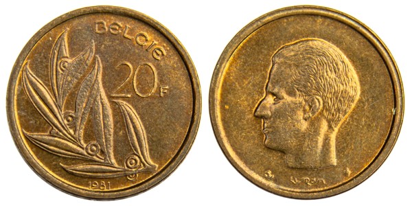 Бельгия, 20 франков 1981 год