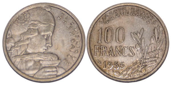 Франция, 100 франков 1955 год