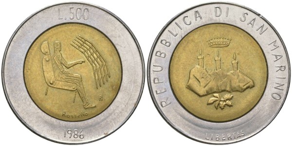 Сан Марино, 500 лир 1986 год