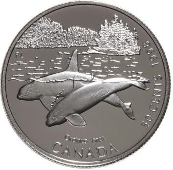 Канада 50 центов 1998 год - Косатка