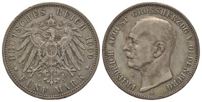 Ольденбург, 5 марок 1900 год