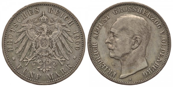 Ольденбург, 5 марок 1900 год