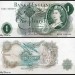 Англия 1 фунт 1962-1966 (UNC Pick 374с) Подпись J.Q.Hollom