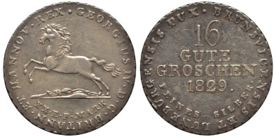 ГАННОВЕР 16 ГУТЕГРОШЕНОВ 1829 КОРОЛЬ АНГЛИИ ГЕОРГ IV