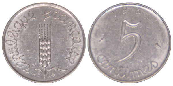Франция, 5 сантимов 1961 год