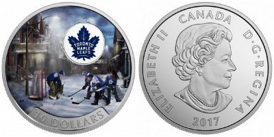 Канада, 10 долларов 2017 год, Хоккейный клуб «Toronto Maple Leafs», ПРУФ