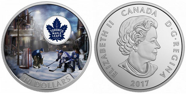 Канада, 10 долларов 2017 год, Хоккейный клуб «Toronto Maple Leafs», ПРУФ
