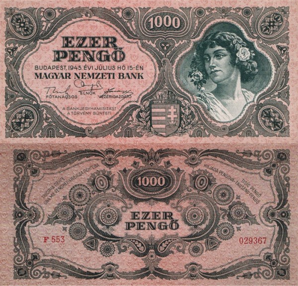 Венгрия 1000 пенго 1945 (UNC Pick 118a)
