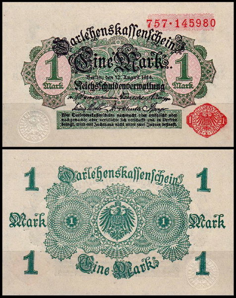 Германия 1 марка 1914 UNC P.50