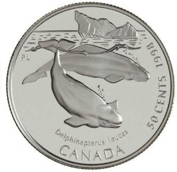 Канада 50 центов 1998 год - Белуга