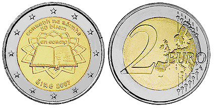 Ирландия, 2 евро 2007 год, 50 лет Римского договора