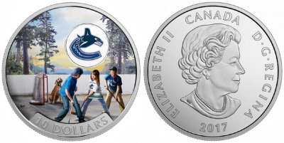 Канада, 10 долларов 2017 год, Хоккейный клуб «Vancouver Canucks», ПРУФ