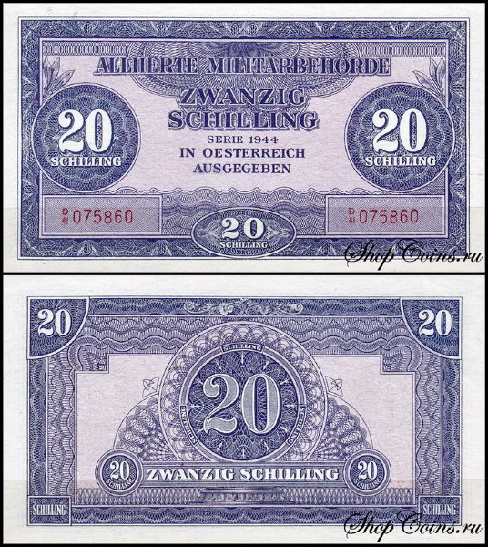 Австрия 20 шиллингов 1944 (UNC Pick 107)