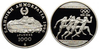 Греция, 1000 драхм 1996 год, Бег, ПРУФ