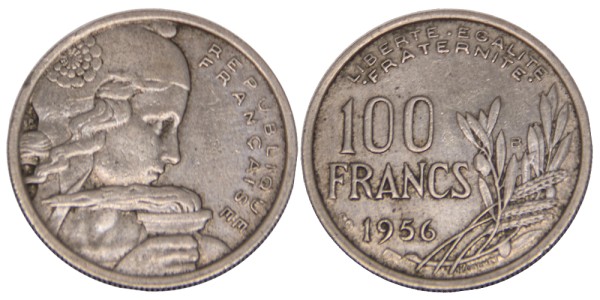 Франция, 100 франков 1956 год