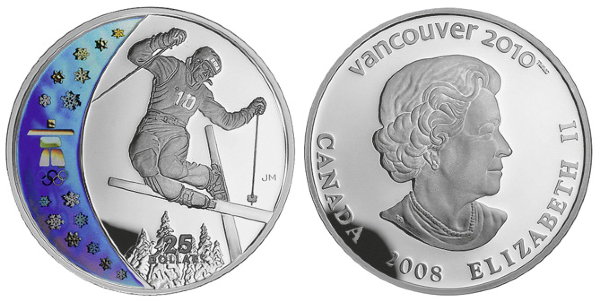 Канада, 25 долларов 2008 год, XXI Олимпийские игры в Ванкувере, Акробатика, ПРУФ