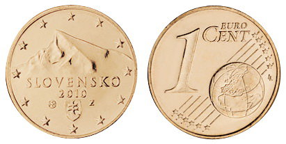 Словакия, 1 цент 2010 (UNC, медь)