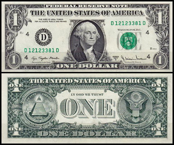США 1 доллар 1977A (UNC Pick 462b) Federal Reserve Note
