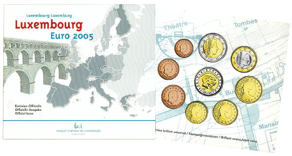 Люксембург, Набор монет 2005 года (буклет)