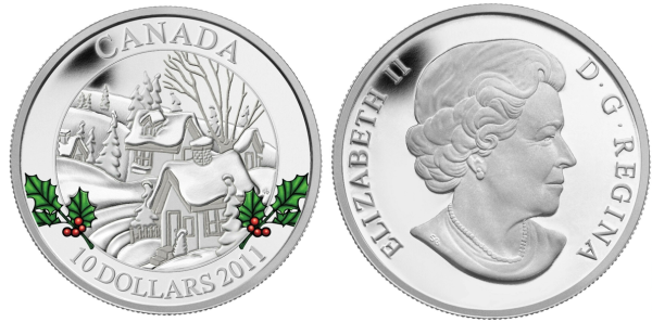 Канада, 10 долларов 2011 год, зимний город