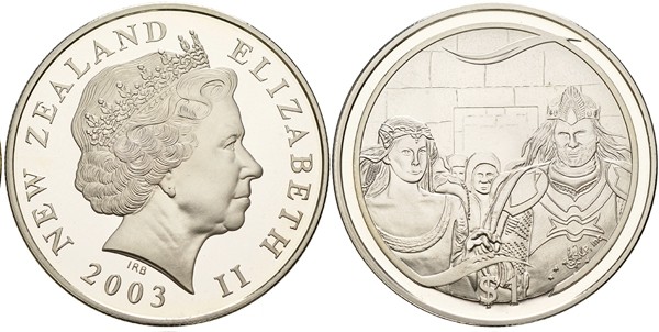 Новая Зеландия 1 доллар 2003 год - Властелин колец - Коронация Арагорна