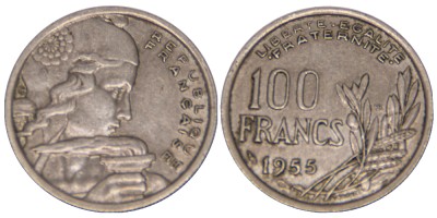 Франция, 100 франков 1955 год