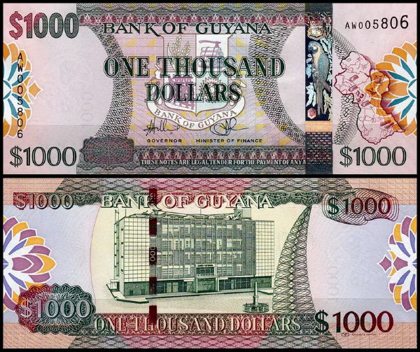 Гайана 1000 долларов 2006 (UNC Pick 38) Подпись 14