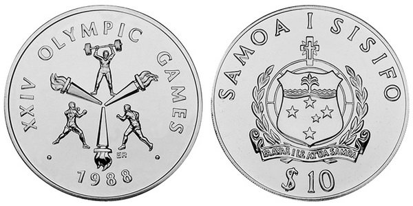 Самоа, 10 долларов 1988 год, XXIV Олимпийские игры в Сеуле