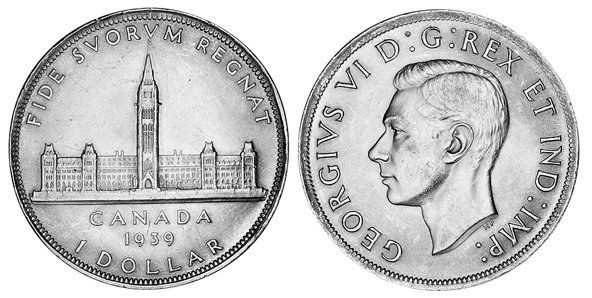 Канада, 1 доллар 1939 год, Визит Георга VI в Северную Америку