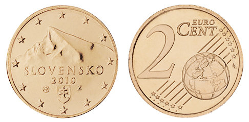 Словакия, 2 цента 2010 (UNC, медь)