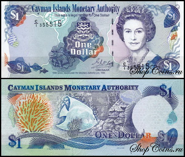 Каймановы острова 1 доллар 1996 (UNC Pick 16)