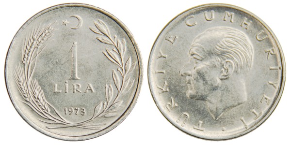 Турция, 1 лира 1973 год