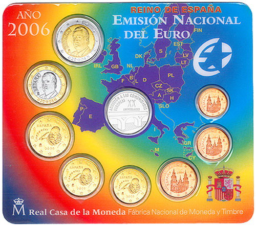 Испания, Набор монет 2006 года (блистер)