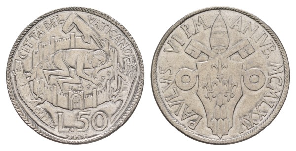 Ватикан, 50 лир 1975 год