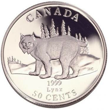 Канада 50 центов 1999 год - Рысь