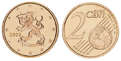 Финляндия, 2 цента 2003 (UNC, медь)