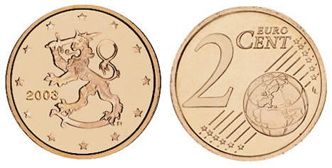 Финляндия, 2 цента 2003 (UNC, медь)