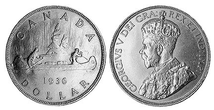 Канада, 1 доллар 1936 год, UNC