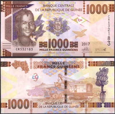 Гвинея 1000 франков 2017 (UNC Pick 48b)